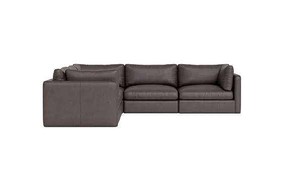 Tatum Leather Modular 4-Seat Corner Sectional
