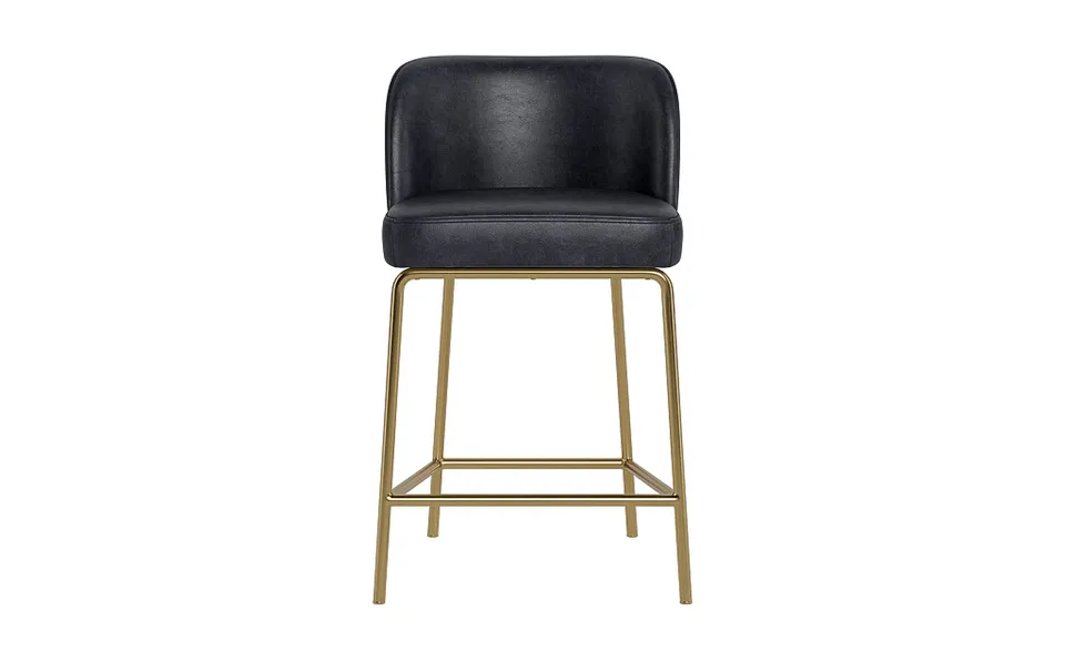 Graham Leather Metal Framed Upholstered Counter Stool