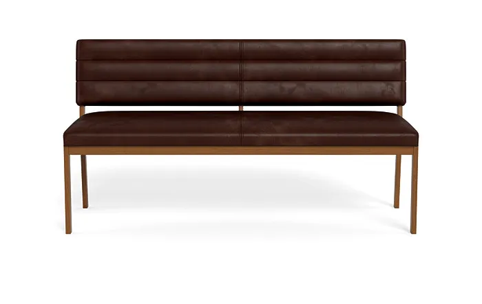 Nora Leather Wood Framed Upholstered Bench