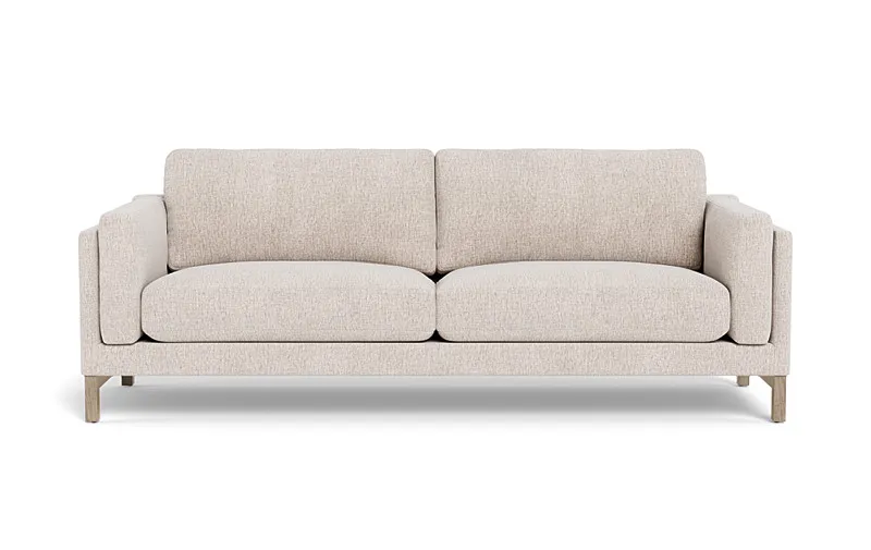 Gaby 2-Seat Sofa - 96"W x 40"D x 33"H - Wheat Cross Weave - White Wash Oak Leg - 2 Cushions - Down Alternative Fill