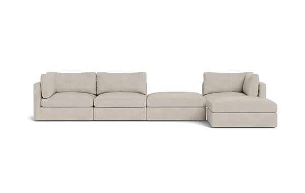 Tatum Modular Chaise Sectional with Open Ottoman