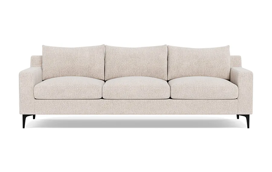 Sloan 3-Seat Sofa, Wheat, Black L-Leg