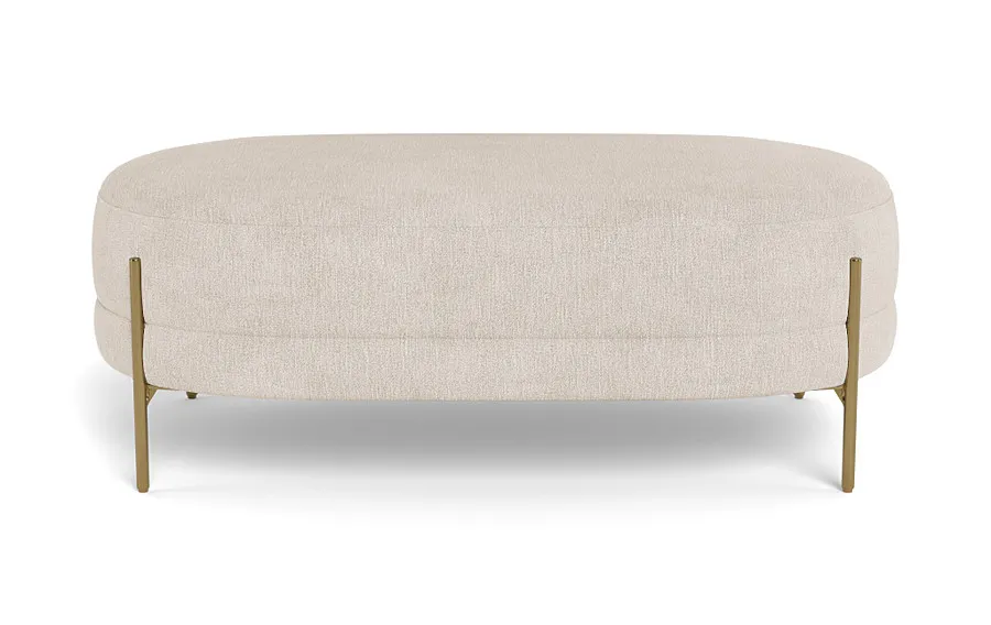Fiona Ottoman | Limestone | 48" | Brass Leg