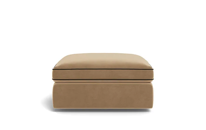 James Square Ottoman with Contrast Piping and Storage Option