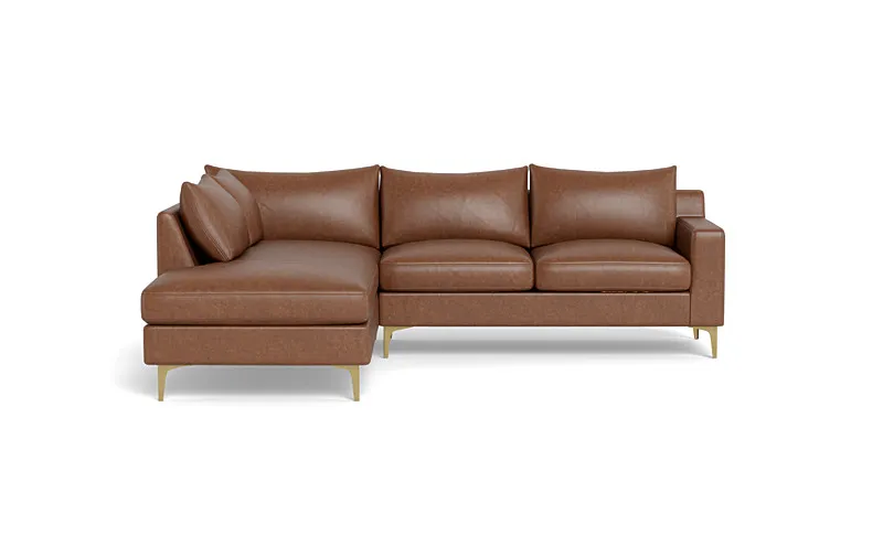 Sloan Leather 3-Seat  Bumper Sectional