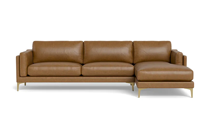 Gaby Leather 3-Seat  Chaise Sectional