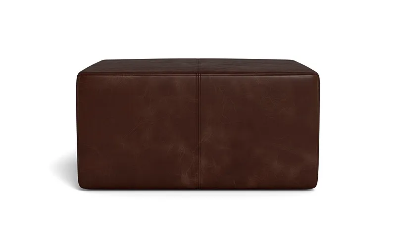 Conor Leather Square Coffee Table Ottoman