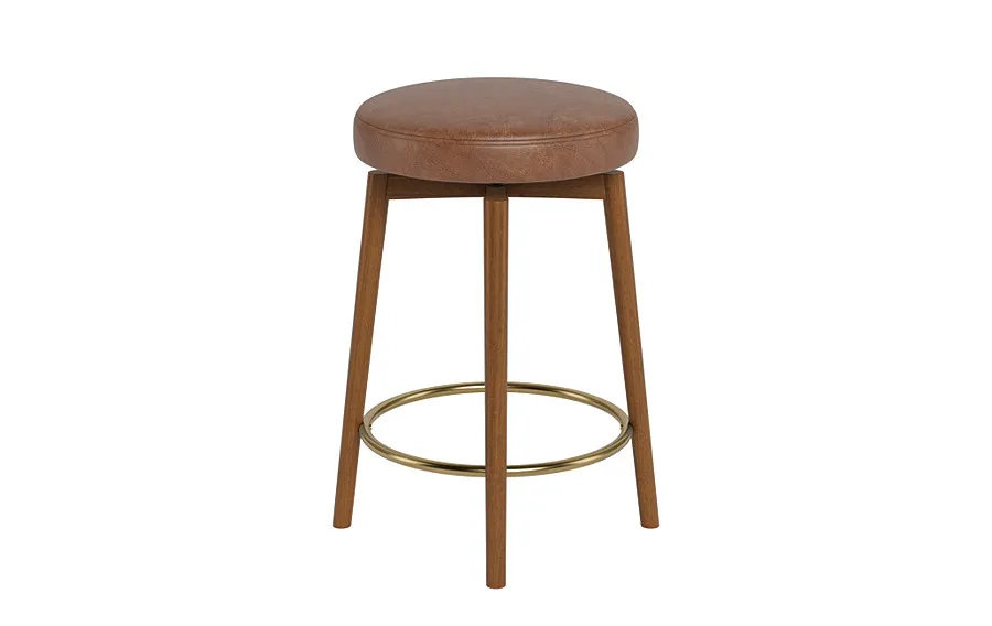 Caspine Leather Upholstered Counter Stool