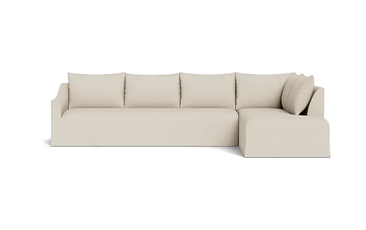 Dixon Slipcovered 4-Seat Right Bumper Sectional