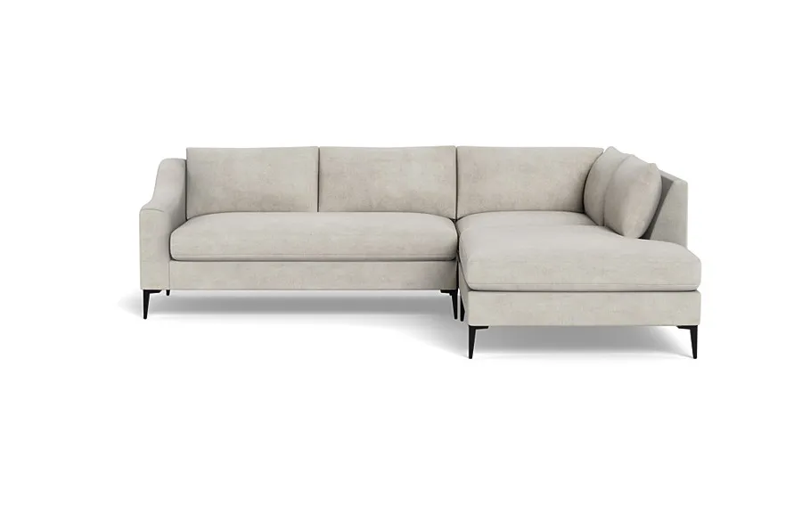 Saylor Slope Arm 3-Seat  Bumper Sectional/ Right Chaise / bench Seating