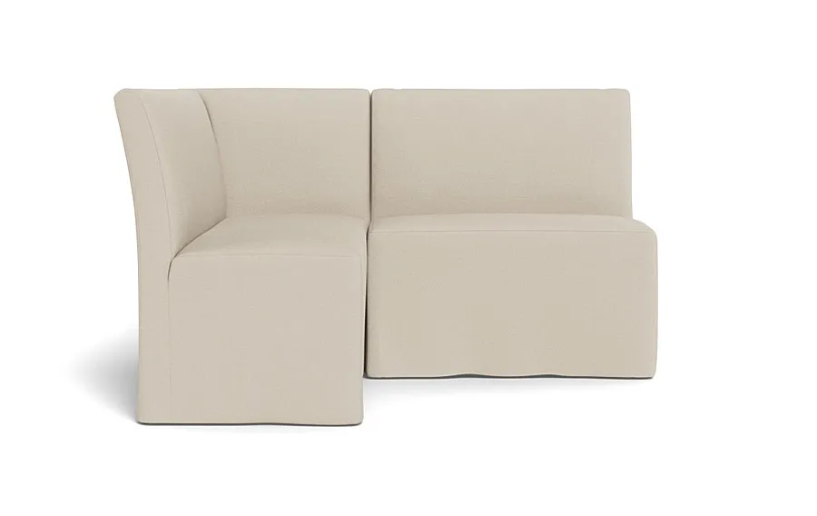 Dorian Slipcovered Petite Left Banquette