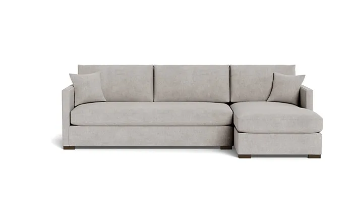 Scarlett  Chaise Sectional / Cement Performance Antimicrobial Chenille