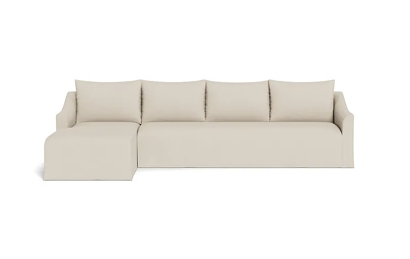 Dixon Slipcovered 4-Seat Left Chaise Sectional