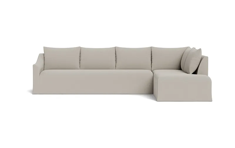 Dixon Slipcovered 4-Seat Right Bumper Sectional