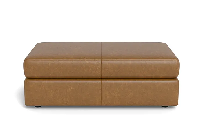 Lee Leather Rectangle Ottoman with Storage Option