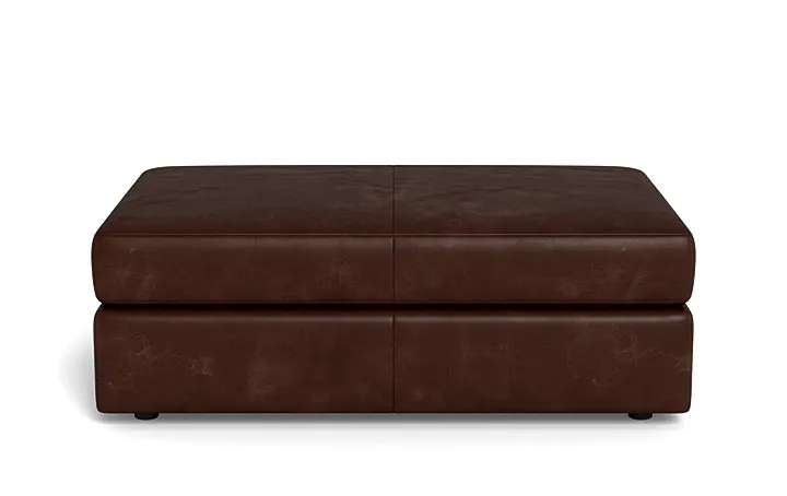 Lee Leather Larger Rectangle Ottoman with Storage Option