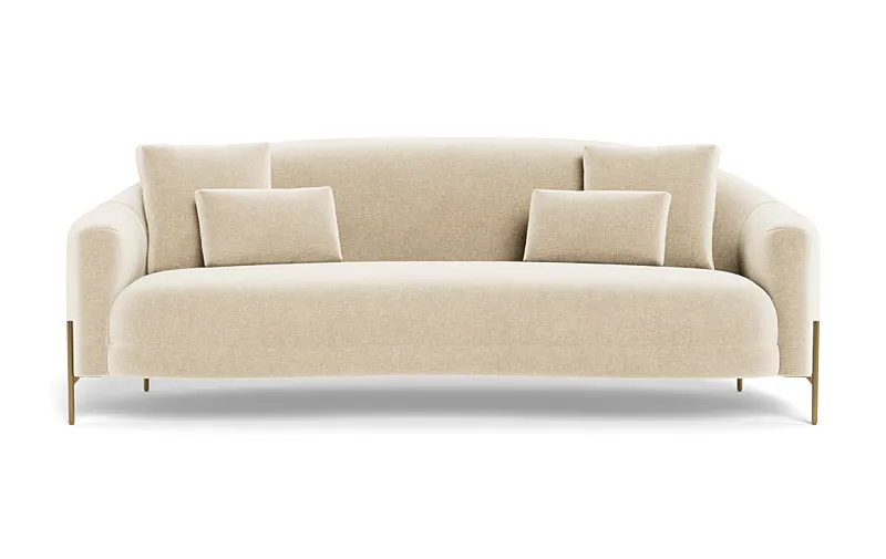 Fiona 3-Seat Sofa | Oasis Vintage Velvet | Matte Brass Leg | 104"W x 43"D