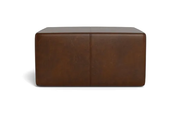 Conor Leather Square Coffee Table Ottoman