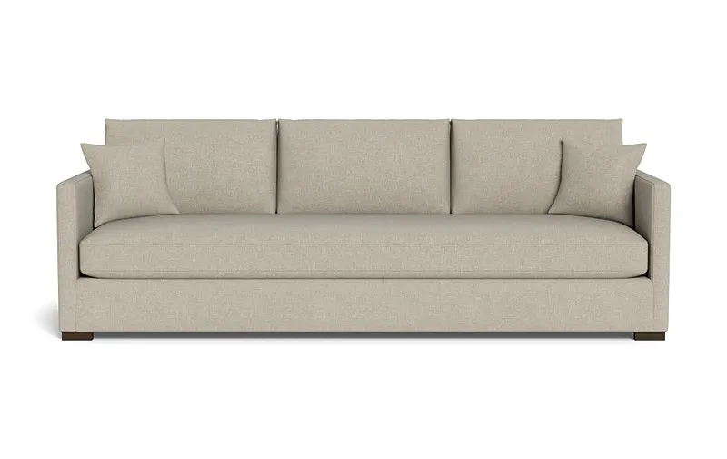 Scarlett 3-Seat Sofa | 88"W x 43"D | Truffle Performance Classic Weave | Carbon Oak Leg | Standard Gel Plush Cushion