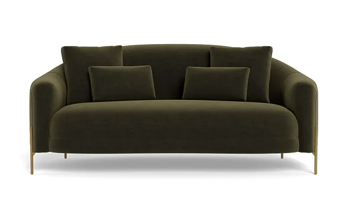 Fiona 2-Seat Sofa, Coriander, Matte Brass