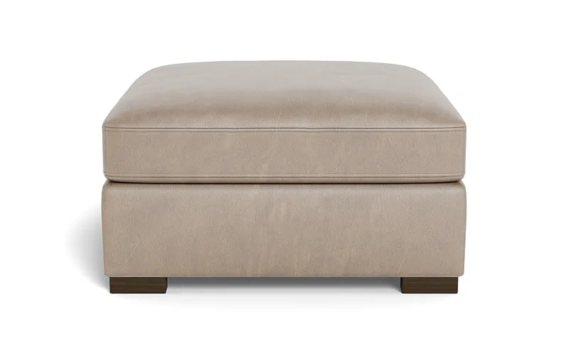 Scarlett Leather Square Ottoman