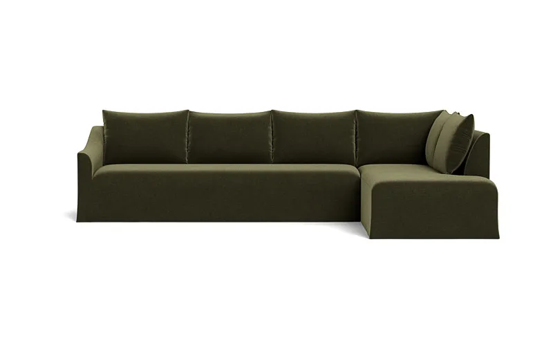 Dixon Slipcovered 4-Seat Right Bumper Sectional