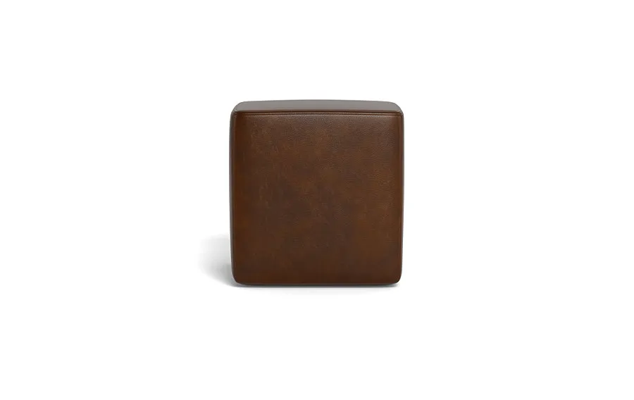 Conor Leather Square Stool Ottoman