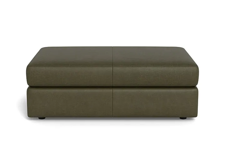 Lee Leather Rectangle Ottoman with Storage Option