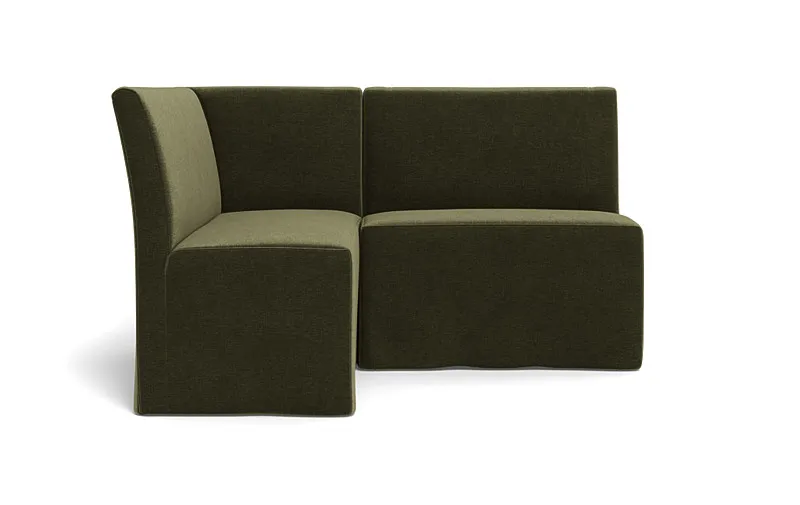 Dorian Slipcovered Petite Left Banquette