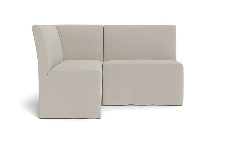 Dorian Slipcovered Petite Left Banquette