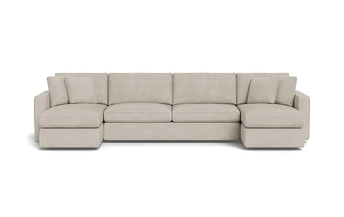 James 3-Piece 4-Seat U Chaise Sectional with Storage