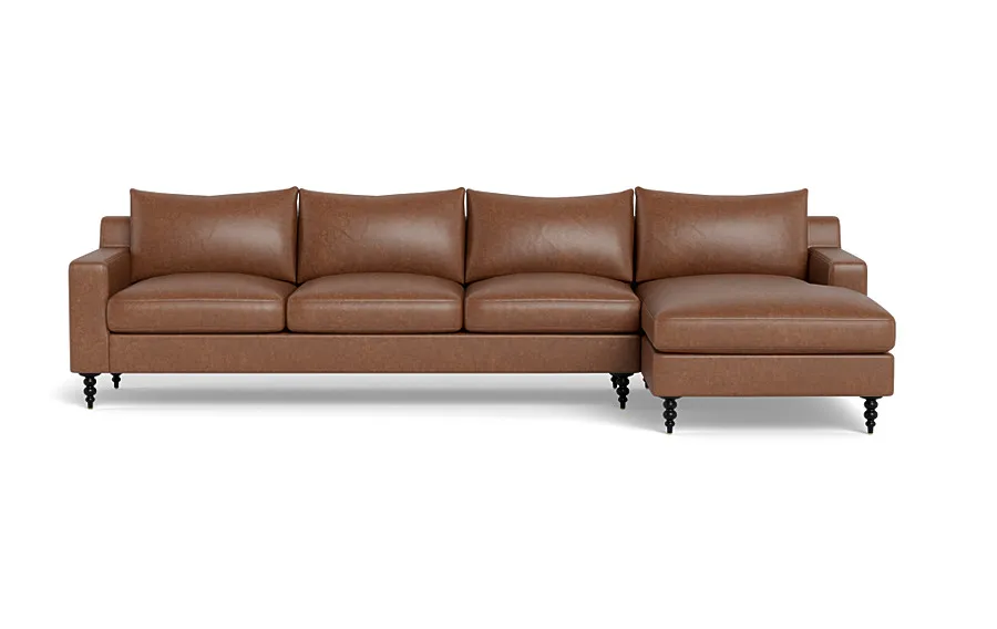 Sloan Leather 4-Seat  Chaise Sectional