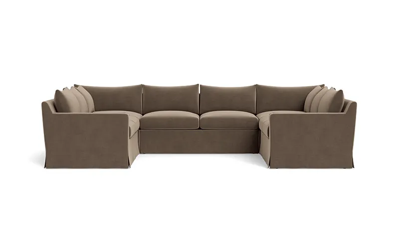 Sloan Slipcovered 5-Piece U-Shaped Corner Sectional