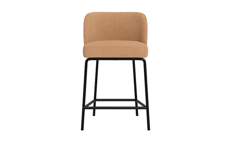 Graham Leather Metal Framed Upholstered Counter Stool