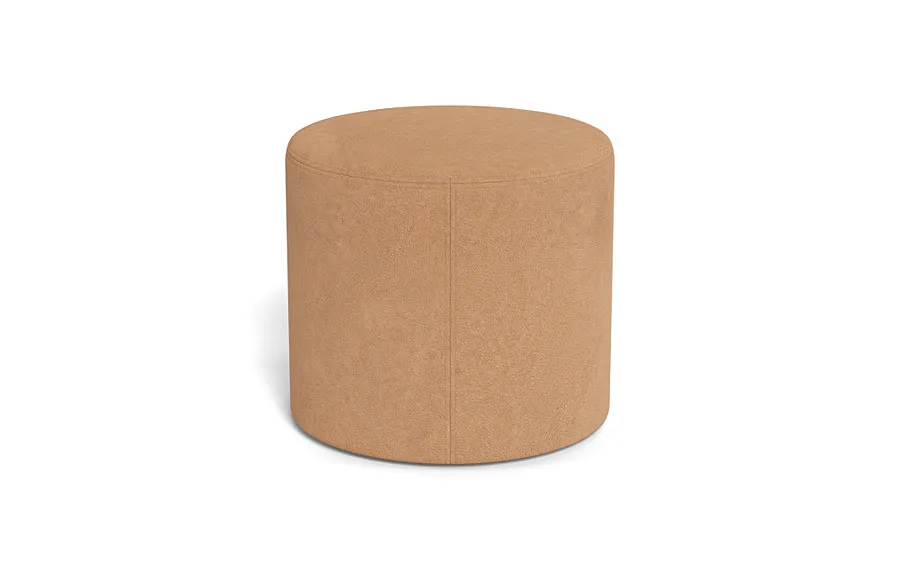 Colten Leather Round Stool Ottoman