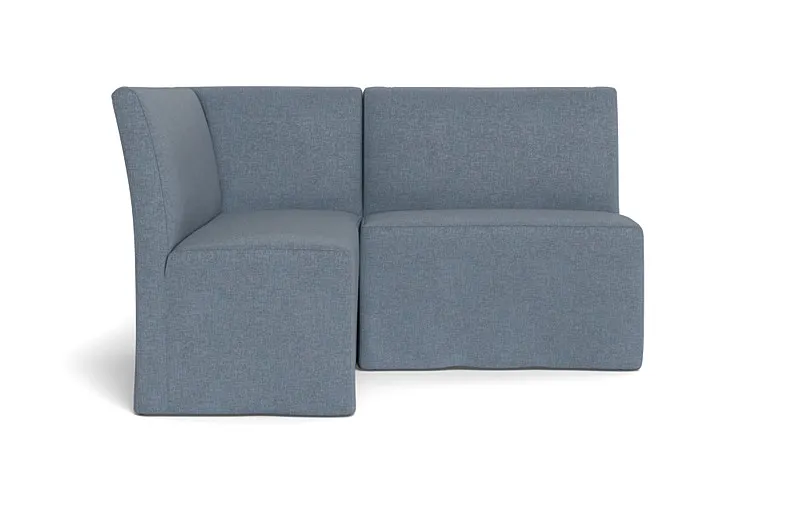 Dorian Slipcovered Petite Left Banquette