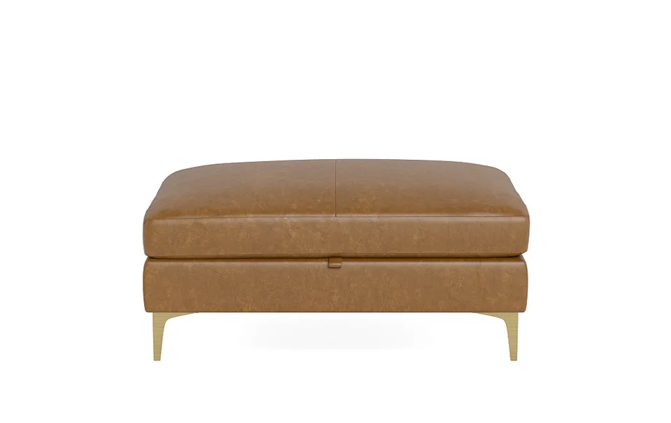 BUY NOW, DECIDE LATER Sloan Leather Storage Ottoman
