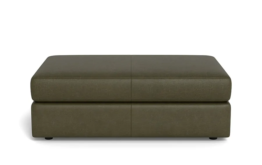 Lee Leather Larger Rectangle Ottoman with Storage Option