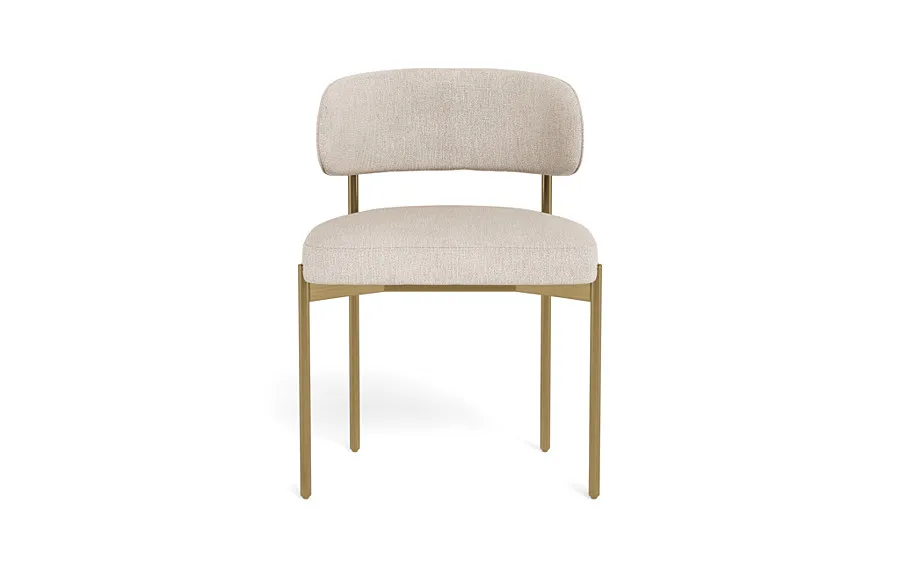 Hollis Metal Framed Upholstered Chair with Brass Legs