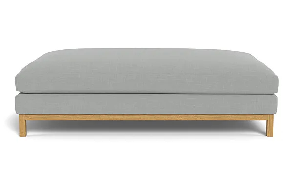 Jasper Ottoman, 72", Down Alternative Fill, Oak Leg