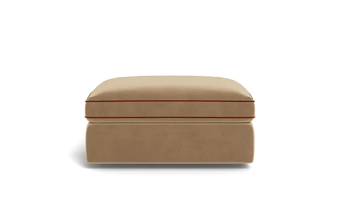 James Rectangle Ottoman with Contrast Piping and Storage Option