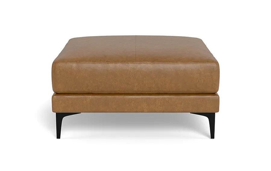 Gaby Square Leather Ottoman