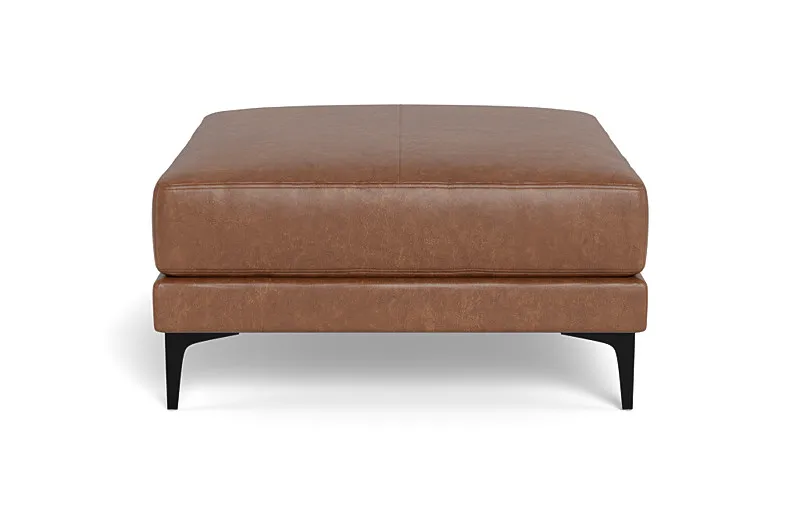 Gaby Square Leather Ottoman