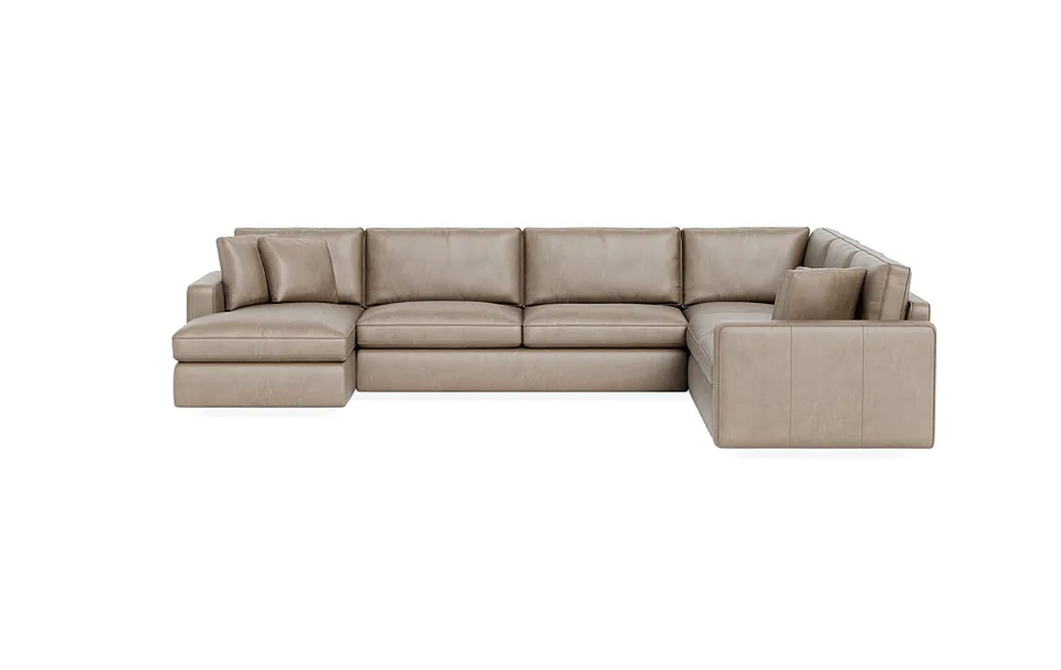 James Leather 4-Piece 5-Seat Corner Chaise Sectional Left