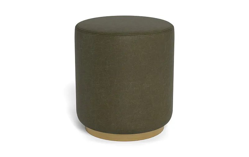 Fae Leather Small Round Ottoman