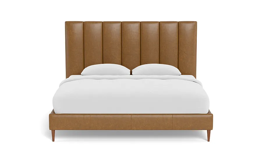 Lowen Leather Upholstered Bed with Tufting Option