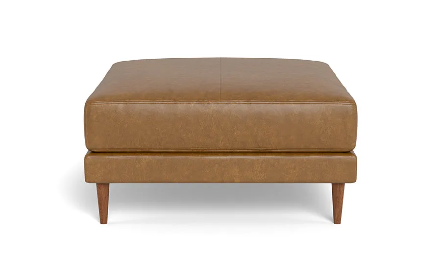 Gaby Square Leather Ottoman