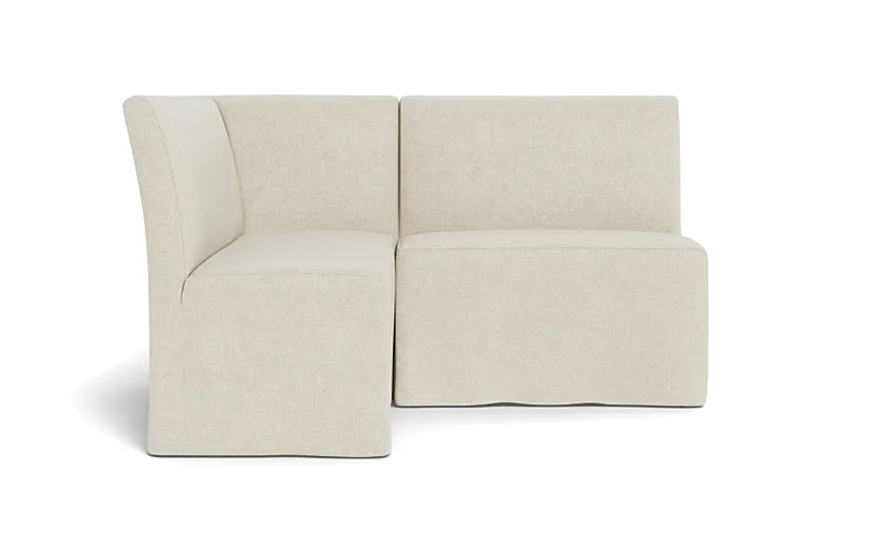 Dorian Slipcovered Petite Left Banquette