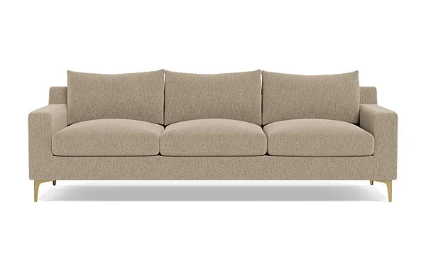 Sloan 3-Seat Sofa, 103" D, Gold Leg, Deep Seat, Down Alternative Fill