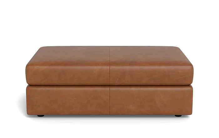 Lee Leather Larger Rectangle Ottoman with Storage Option